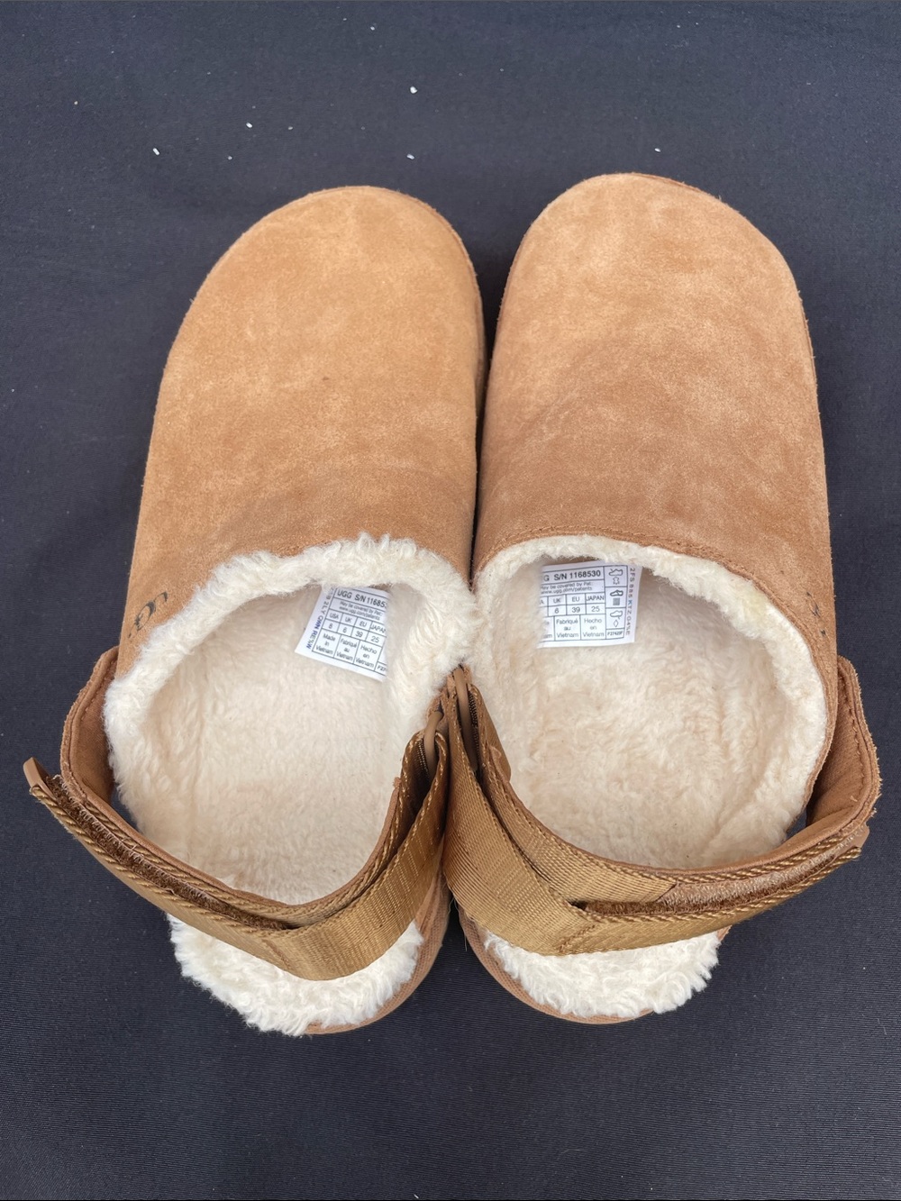 UGG Chestnut Suede Shearling Clog Mule- Size 8 - Picture 4 of 4